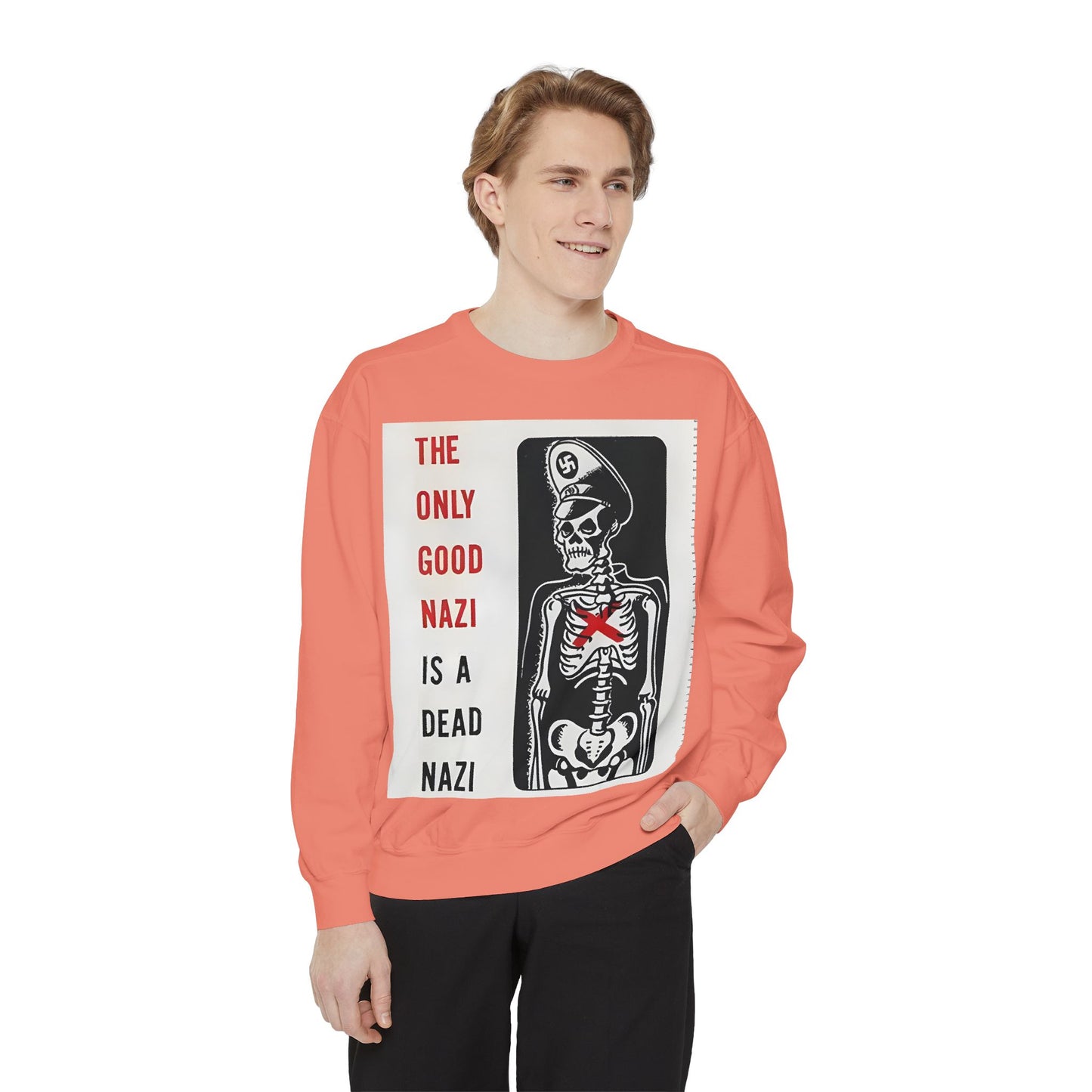 Vintage Poster Anti Nazi Garment-Dyed Sweatshirt