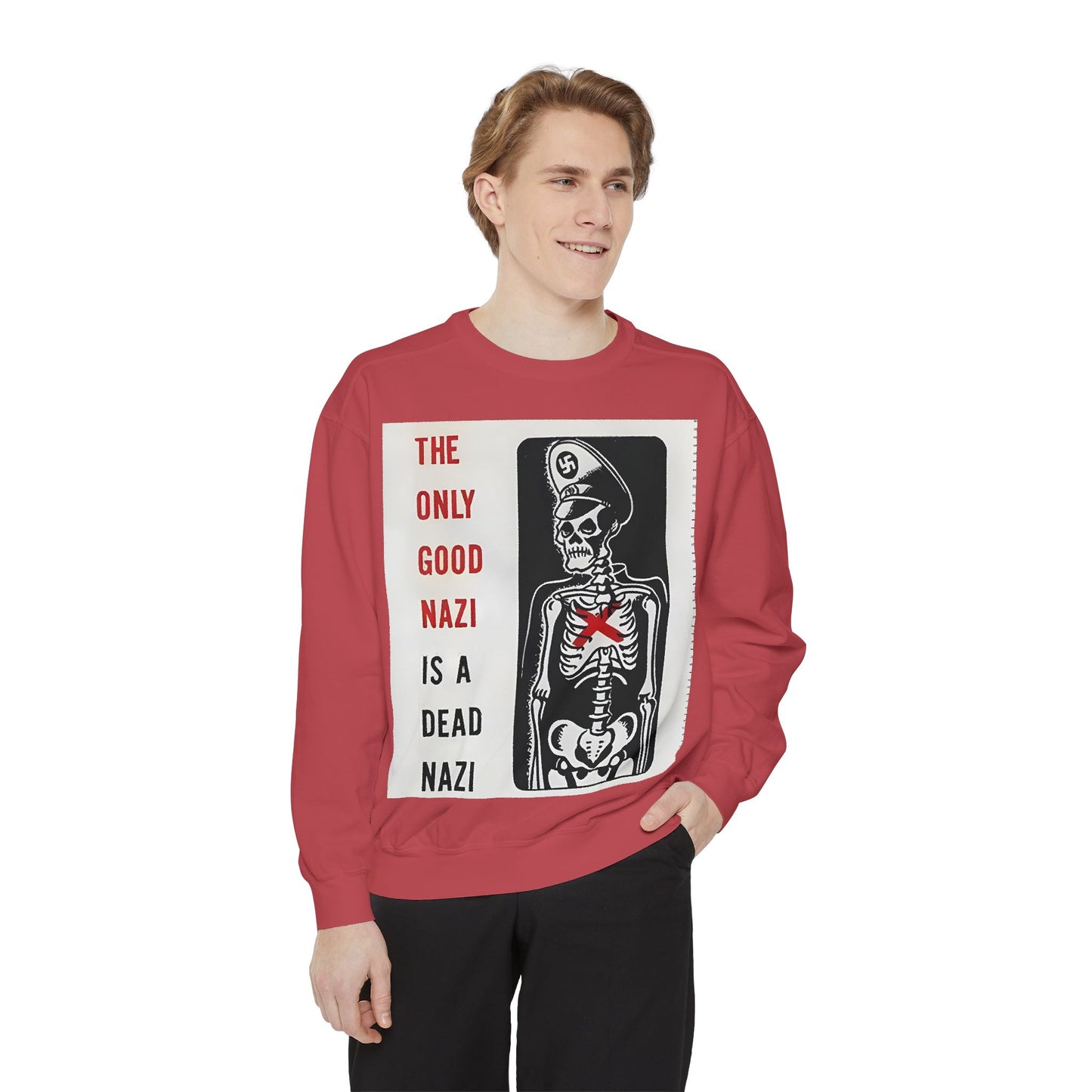 Vintage Poster Anti Nazi Garment-Dyed Sweatshirt