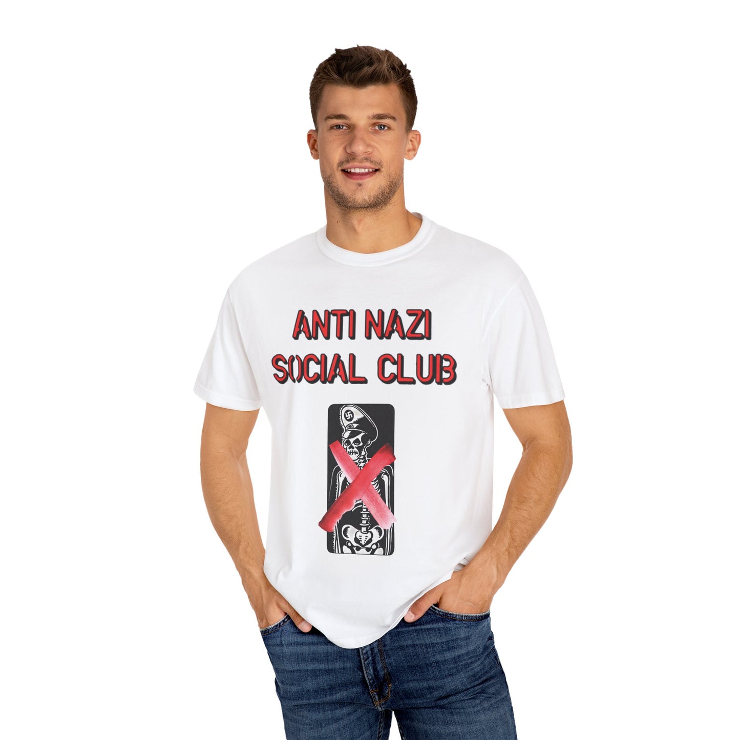 Unisex Tee Anti Nazi Social Club Garment-Dyed T-shirt