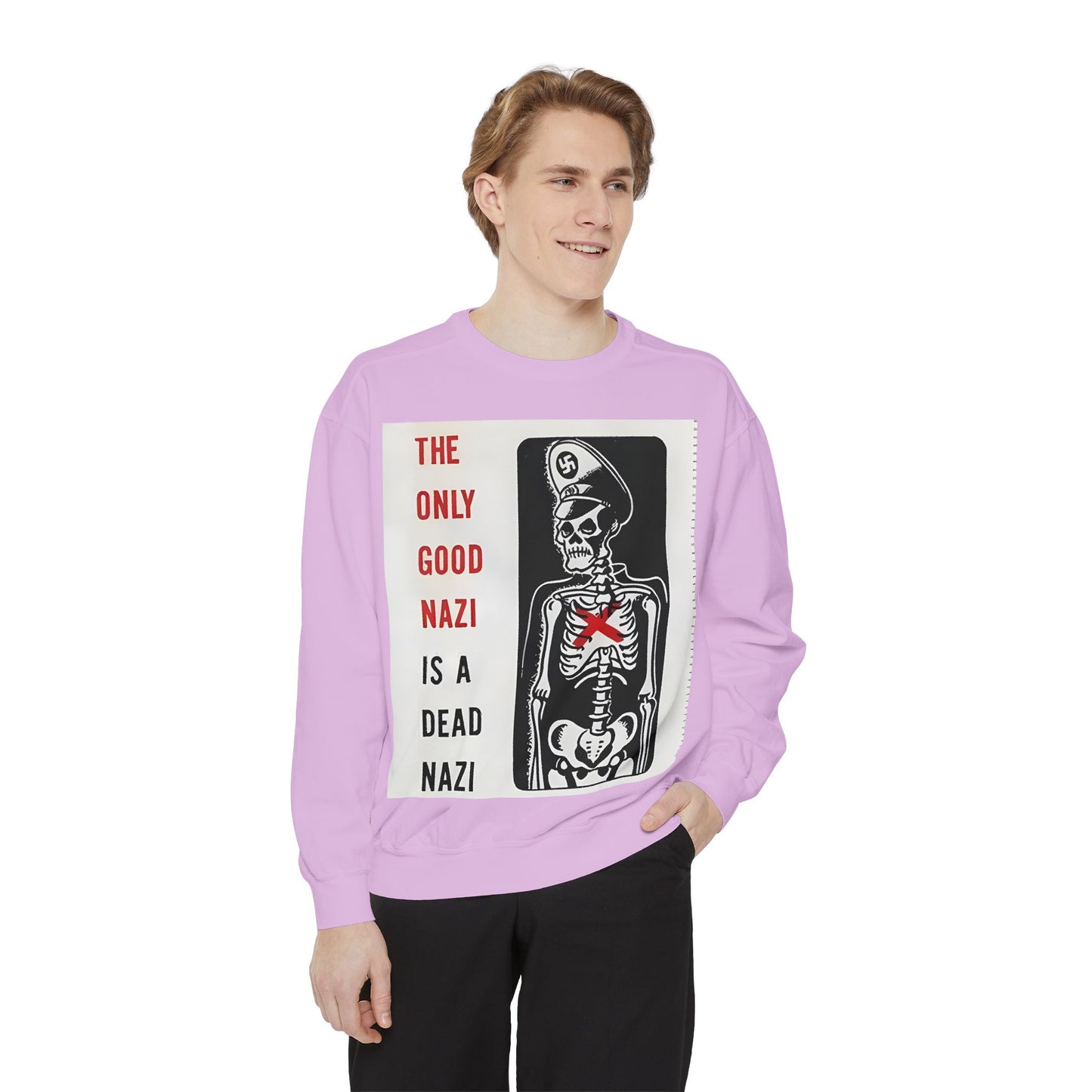 Vintage Poster Anti Nazi Garment-Dyed Sweatshirt