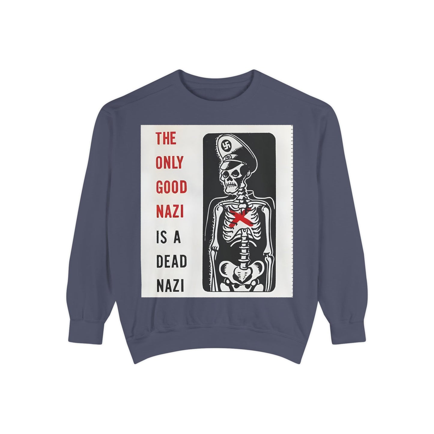 Vintage Poster Anti Nazi Garment-Dyed Sweatshirt