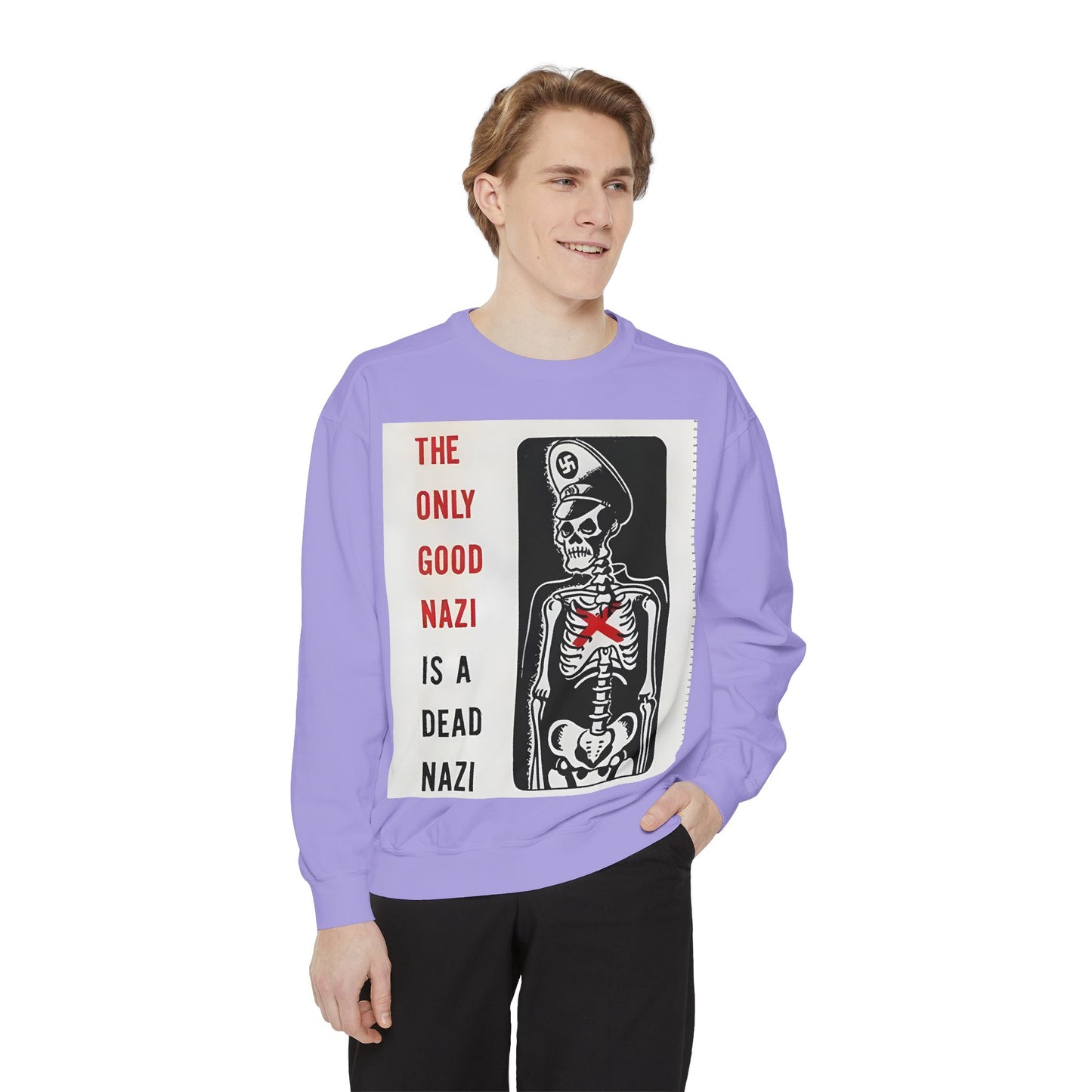 Vintage Poster Anti Nazi Garment-Dyed Sweatshirt