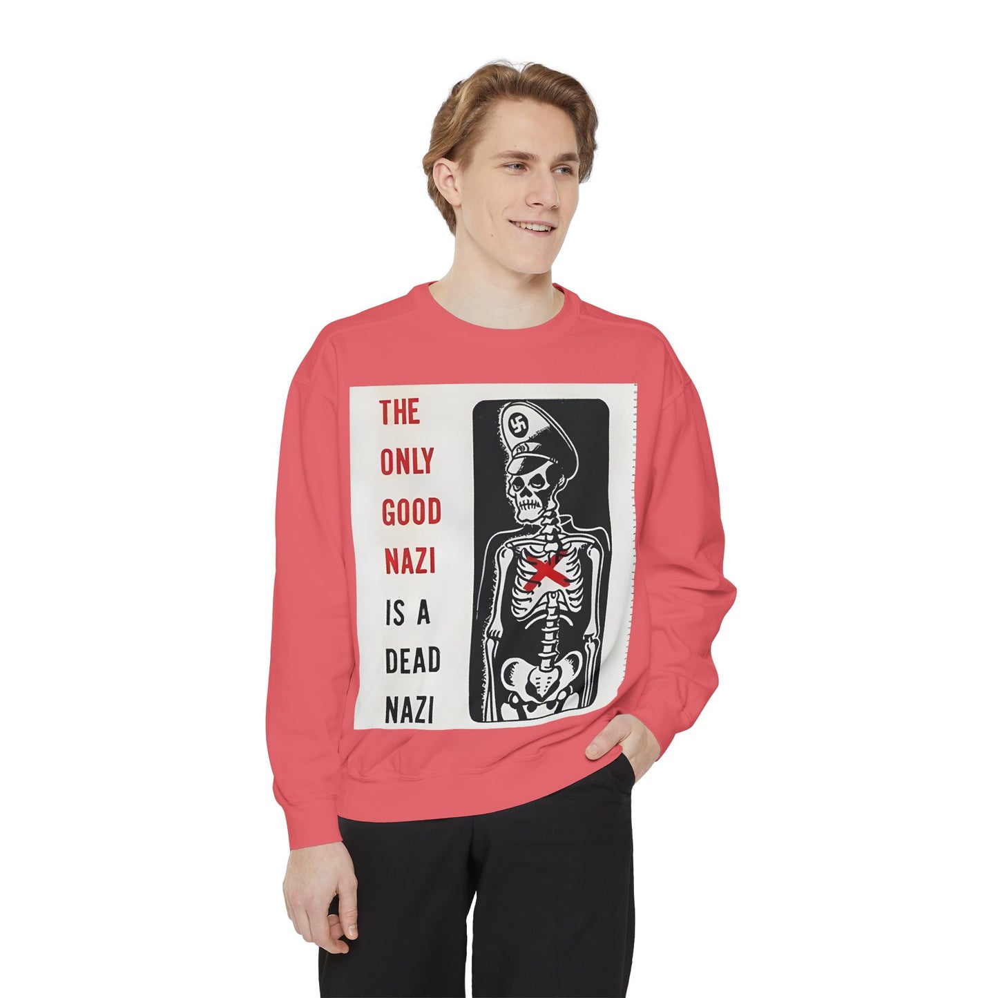 Vintage Poster Anti Nazi Garment-Dyed Sweatshirt