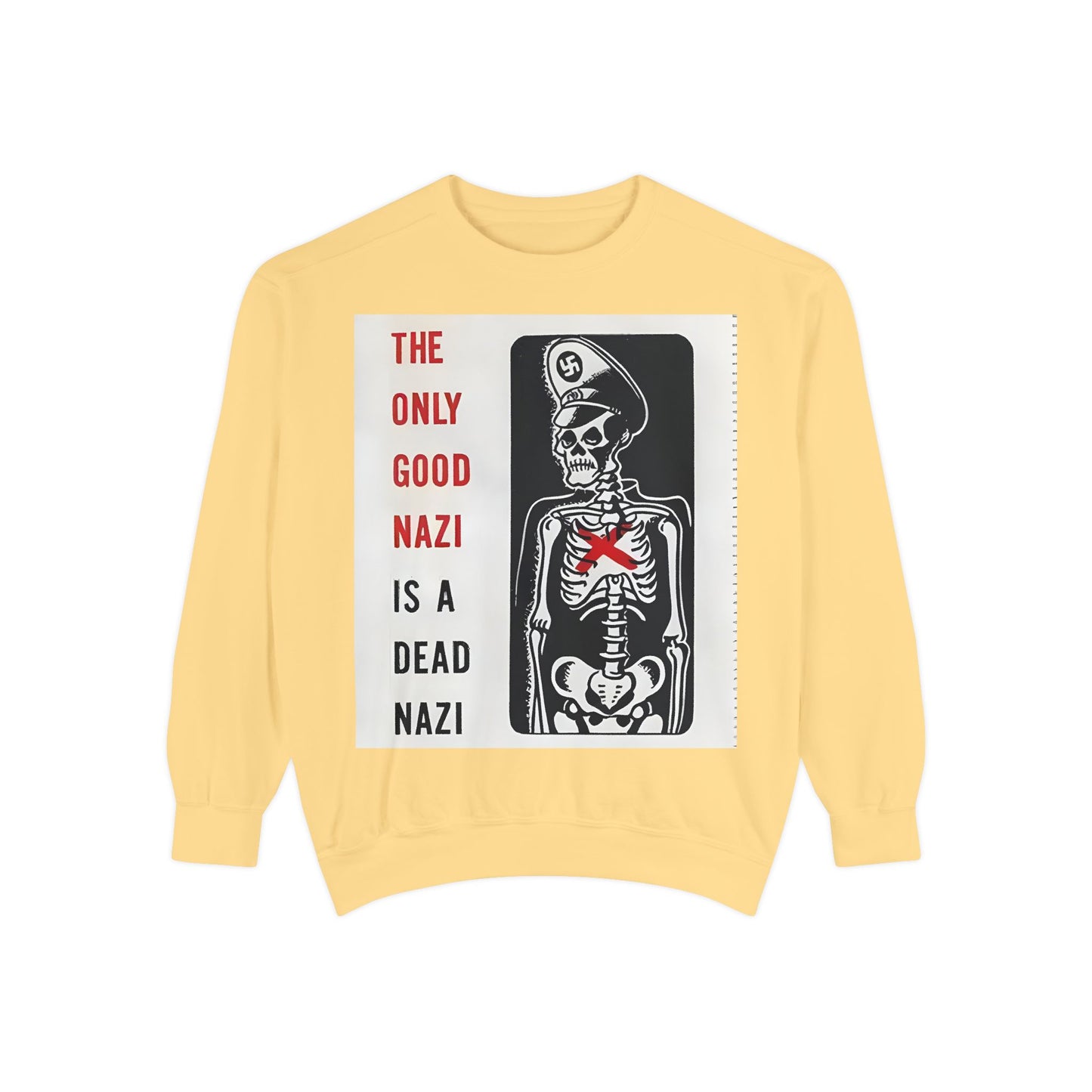 Vintage Poster Anti Nazi Garment-Dyed Sweatshirt