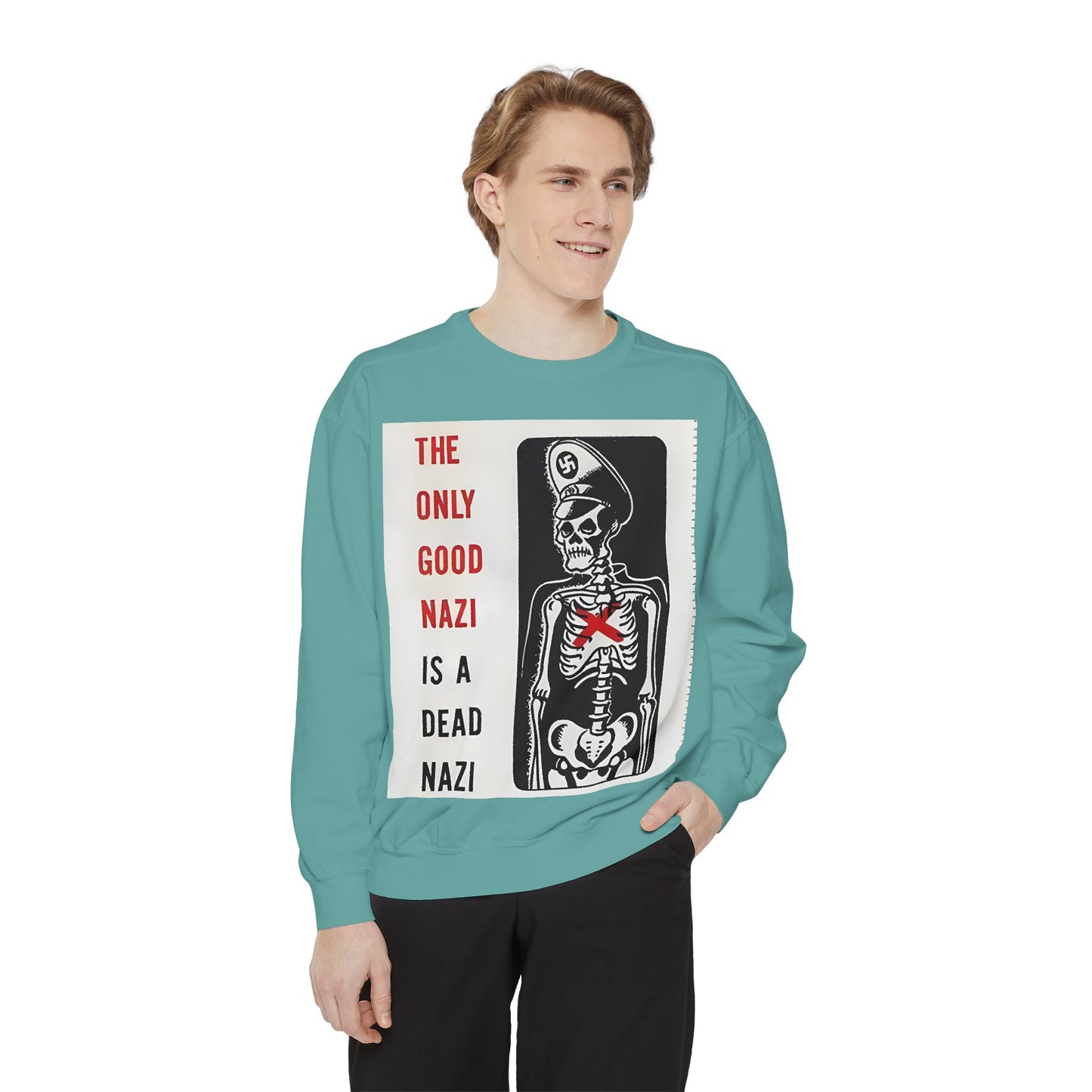 Vintage Poster Anti Nazi Garment-Dyed Sweatshirt