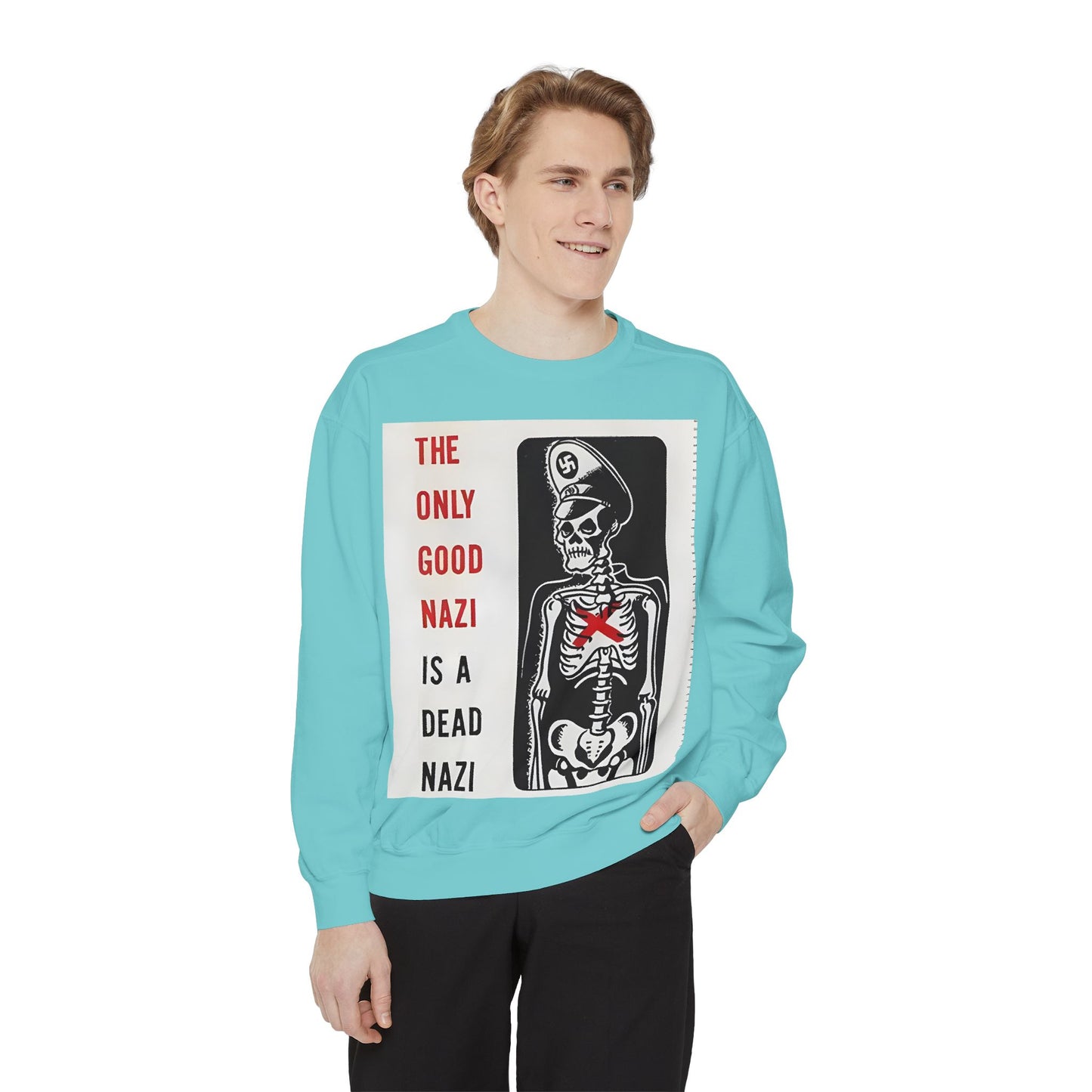 Vintage Poster Anti Nazi Garment-Dyed Sweatshirt